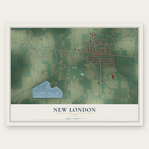 New London, Ohio map print, the full design