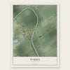 Parks, Louisiana map print, the full design