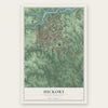 Hickory, North Carolina map print, the full design