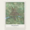 Dickinson, North Dakota map print, the full design