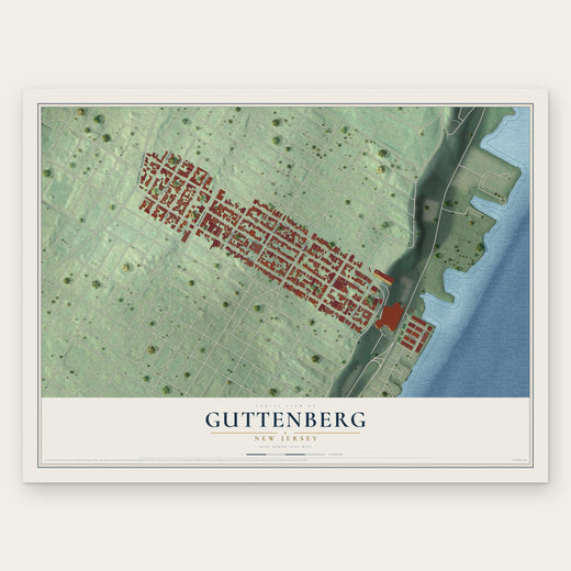 Guttenberg, New Jersey map print, the full design