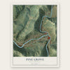Pine Grove, West Virginia map print, the full design