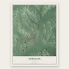 Vernon, Alabama map print, the full design