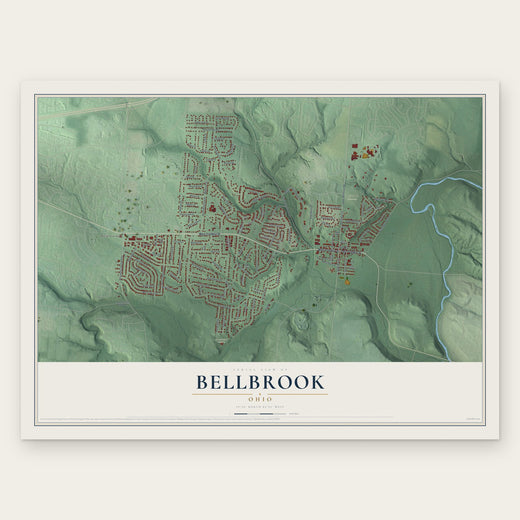 Bellbrook, Ohio map print, the full design