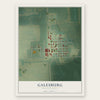 Galesburg, North Dakota map print, the full design