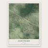 Sanctuary, Texas map print, the full design