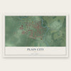 Plain City, Ohio map print, the full design
