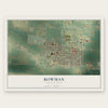 Bowman, North Dakota map print, the full design