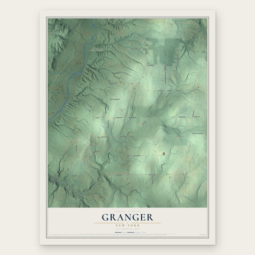 Granger, New York map print, the full design