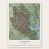 Garland, Texas map print, the full design