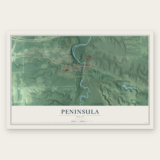 Peninsula, Ohio map print, the full design