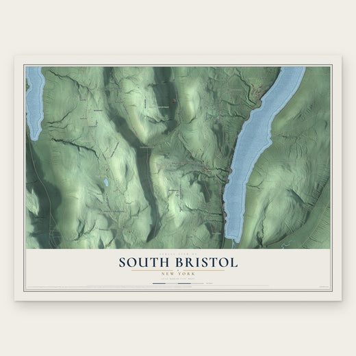 South Bristol, New York map print, the full design