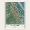 Edgewater, Florida map print, the full design