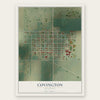 Covington, Oklahoma map print, the full design