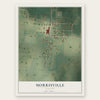 Morrisville, Missouri map print, the full design