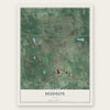 Hudson, Ohio map print, the full design