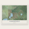 Oakwood Hills, Illinois map print, the full design