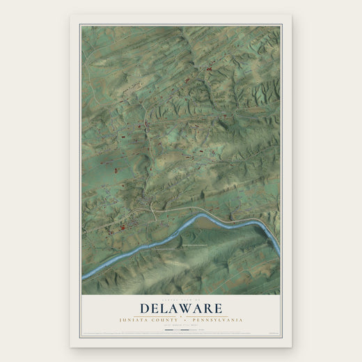 Delaware, Juniata County, Pennsylvania map print, the full design