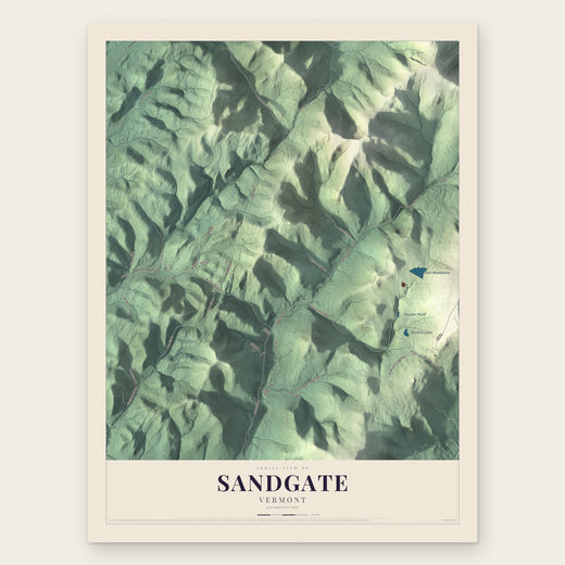 Sandgate, Vermont map print, the full design