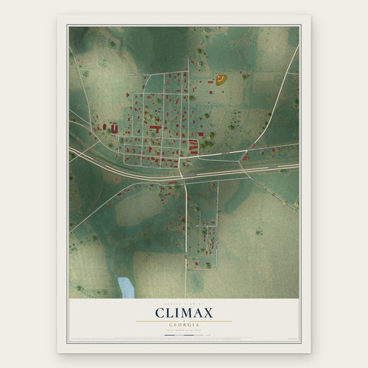 Climax, Georgia map print, the full design