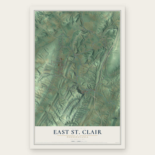 East St. Clair, Pennsylvania map print, the full design