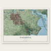 Pasadena, Texas map print, the full design