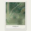 Elmdale, Kansas map print, the full design