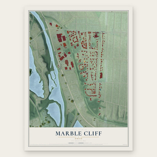 Marble Cliff, Ohio map print, the full design