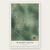 Walnut Grove, Mississippi map print, the full design