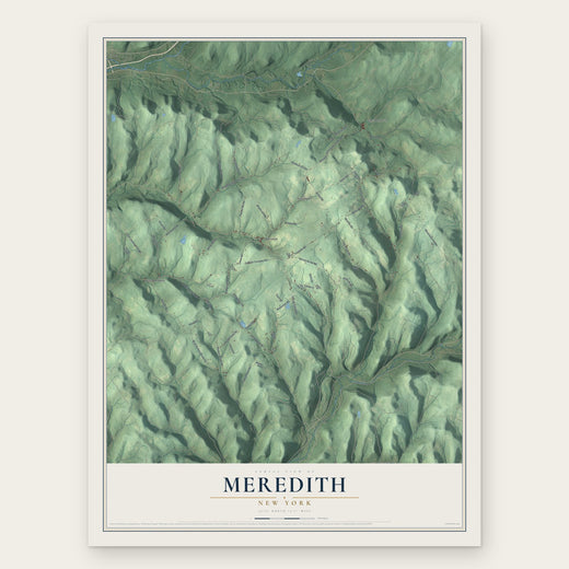 Meredith, New York map print, the full design