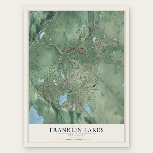Franklin Lakes, New Jersey map print, the full design