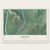 Shoals, Indiana map print, the full design