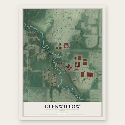 Glenwillow, Ohio map print, the full design