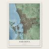 Sarasota, Florida map print, the full design