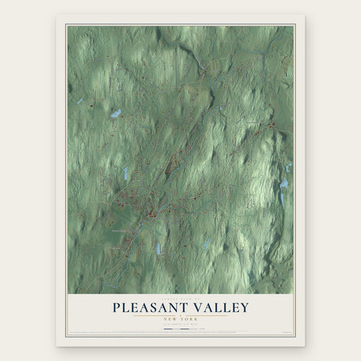 Pleasant Valley, New York map print, the full design