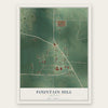 Fountain Hill, Arkansas map print, the full design