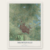 Brownsville, Texas map print, the full design