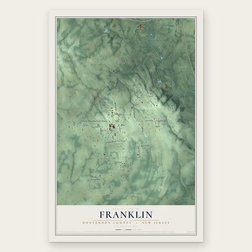 Franklin, Hunterdon County, New Jersey map print, the full design