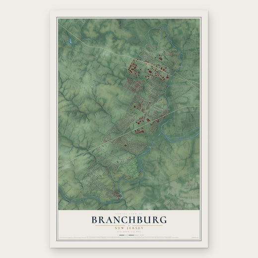 Branchburg, New Jersey map print, the full design