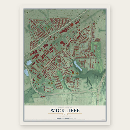 Wickliffe, Ohio map print, the full design