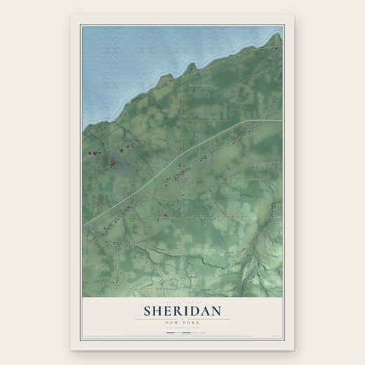 Sheridan, New York map print, the full design