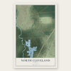 North Cleveland, Texas map print, the full design