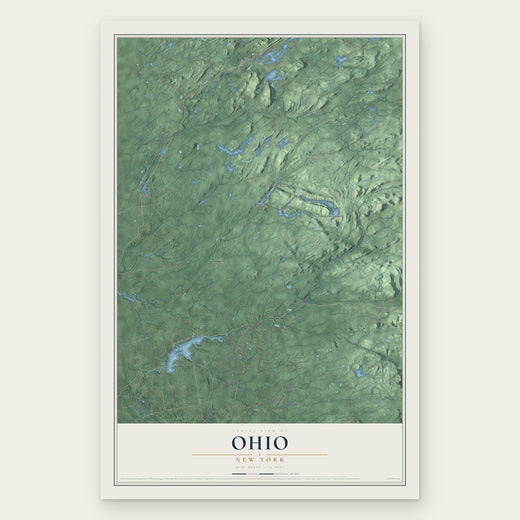 Ohio, New York map print, the full design