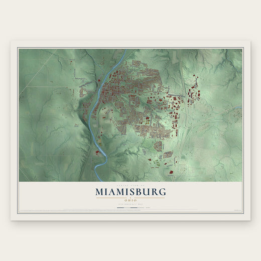 Miamisburg, Ohio map print, the full design
