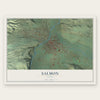 Salmon, Idaho map print, the full design