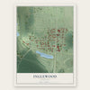 Inglewood, Nebraska map print, the full design