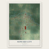 Howard City, Michigan map print, the full design