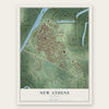 New Athens, Illinois map print, the full design