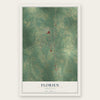 Florien, Louisiana map print, the full design