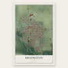 Brookston, Indiana map print, the full design